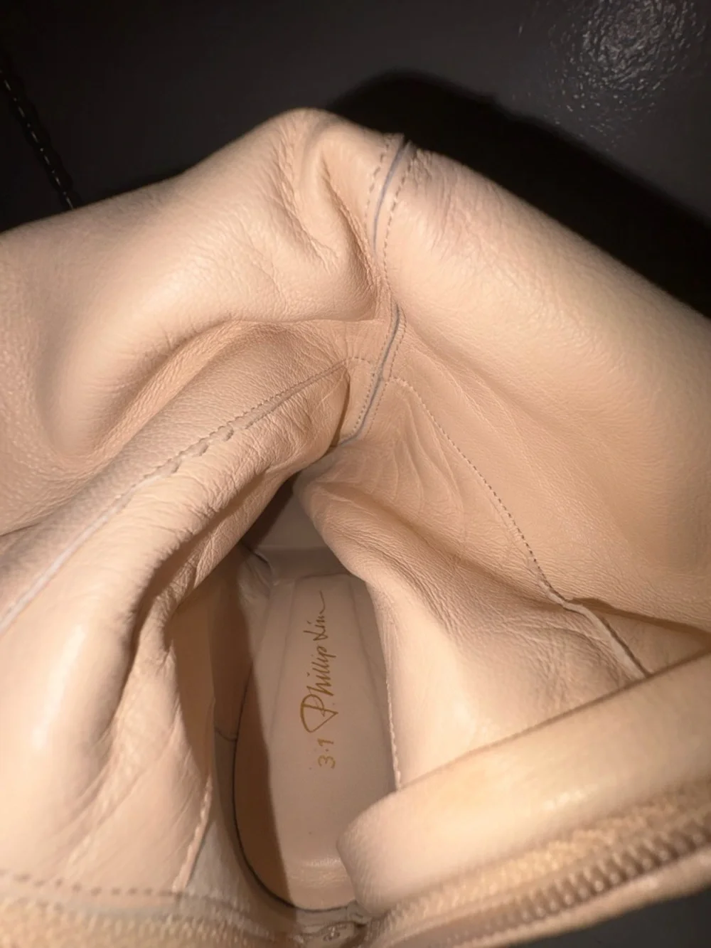 Phillip Lim Cream Knee High Leather Boots | Minimalist Luxury | Size